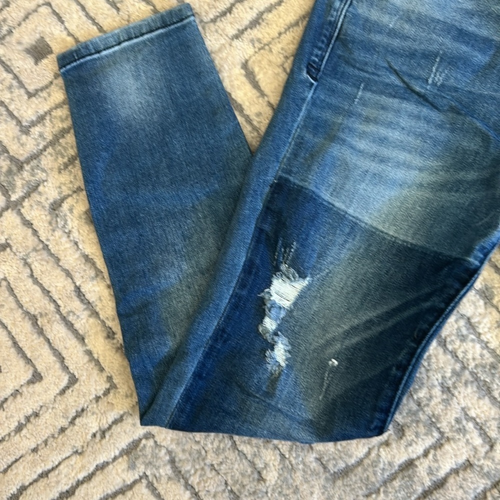 Bebe Blue Skinny Jeans Distressed Style - Picture 5 of 8
